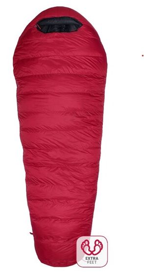 Sac de dormit Warmpeace Solitaire 1000 Extra Feet - 170cm - ribbon red/black